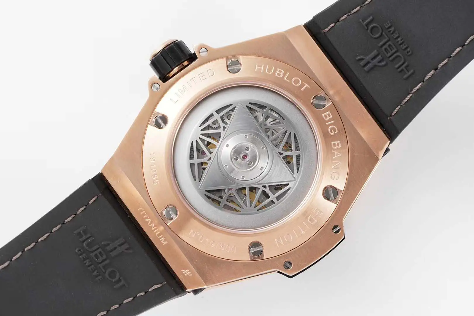 Big Bang Unico Sang Bleu in Roségold am braunen Lederarmband – Bild 6