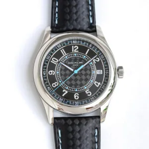 Calatrava 6007G-001 Sky Blue Black Dial in White Gold