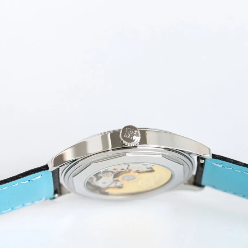 Calatrava 6007G-001 himmelblau-schwarzes Zifferblatt in Weißgold – Bild 5