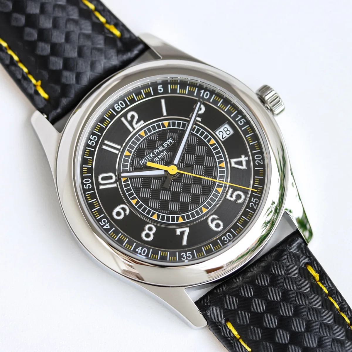 Calatrava 6007G-001 quadrante nero giallo in oro bianco - immagine 2