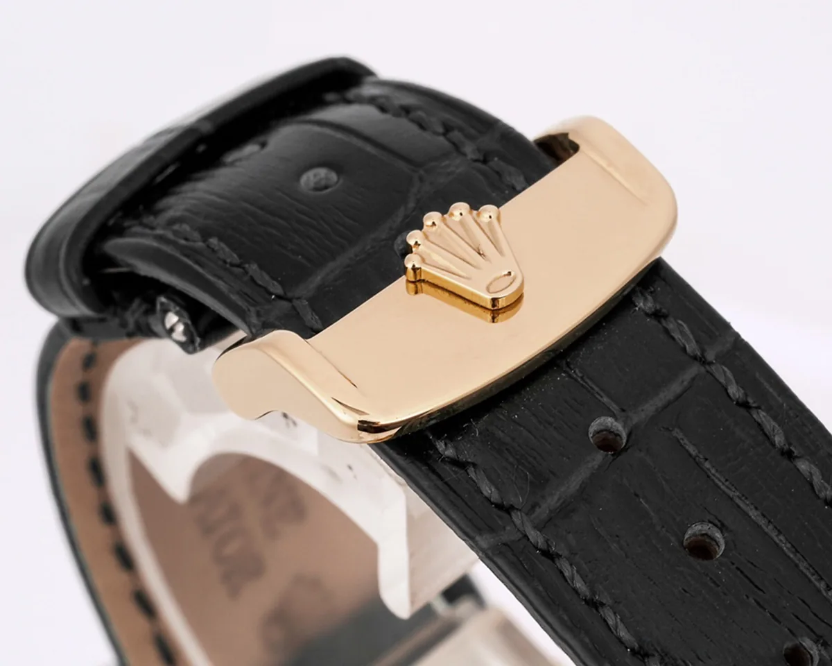 Day-Date 40 schwarzes Zifferblatt in Roségold am Lederarmband – Bild 7