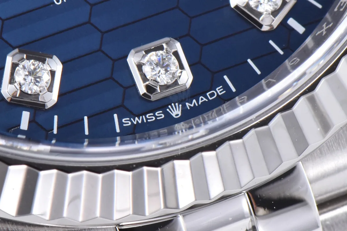 Datejust 36 126234 blaues Motiv-Zifferblatt mit Diamantindizes in Stahl am Jubilé-Armband – Bild 5