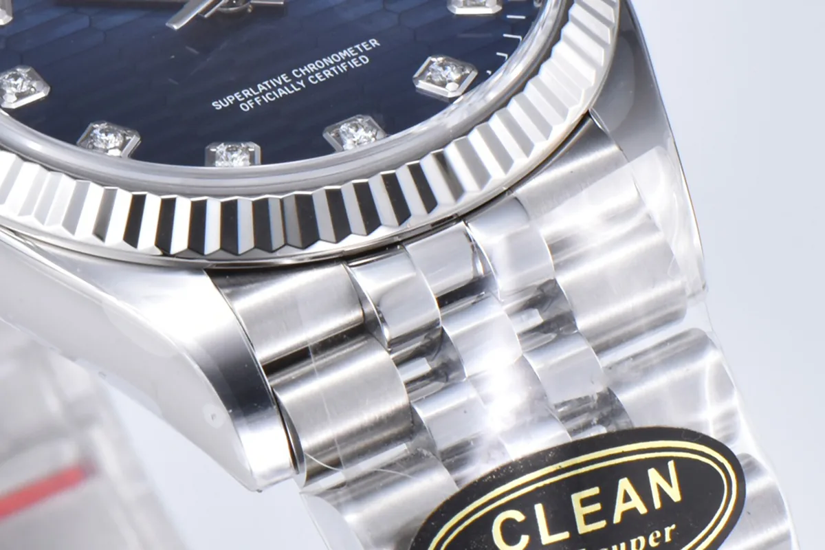 Datejust 36 126234 blaues Motiv-Zifferblatt mit Diamantindizes in Stahl am Jubilé-Armband – Bild 7