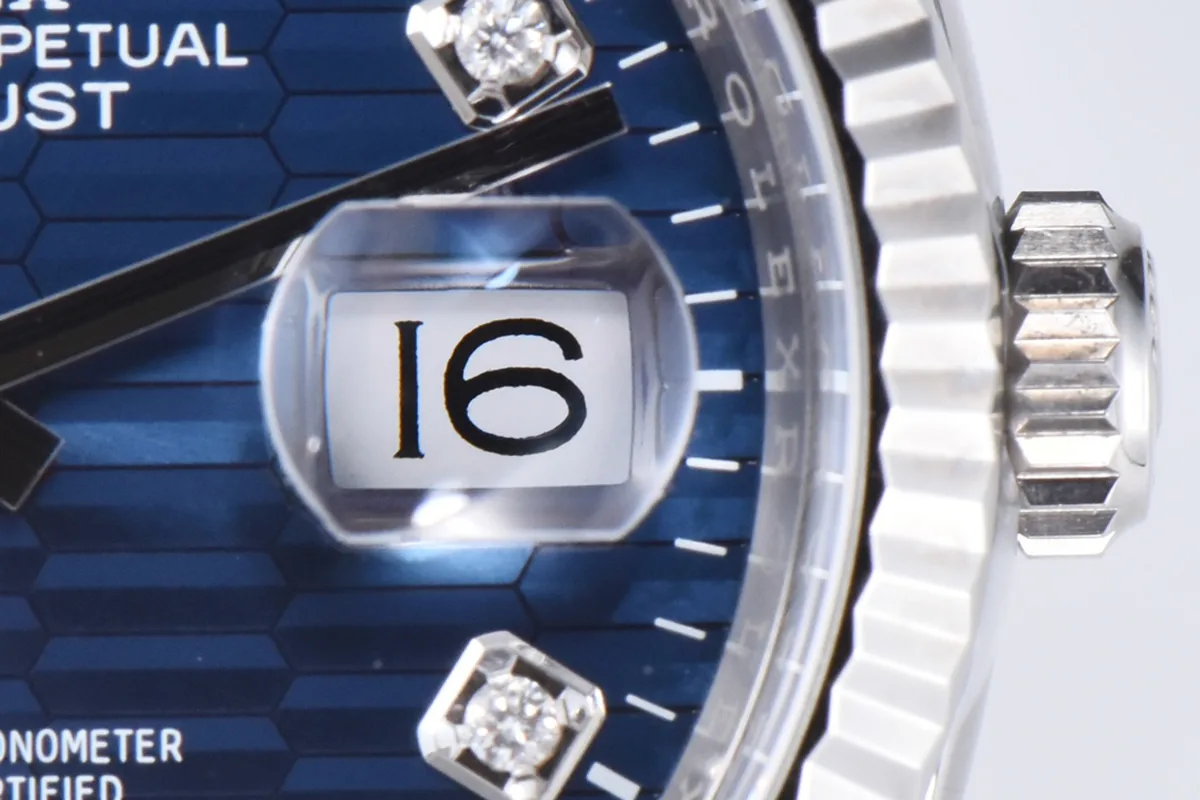 Datejust 36 126234 blaues Motiv-Zifferblatt mit Diamantindizes in Stahl am Jubilé-Armband – Bild 3