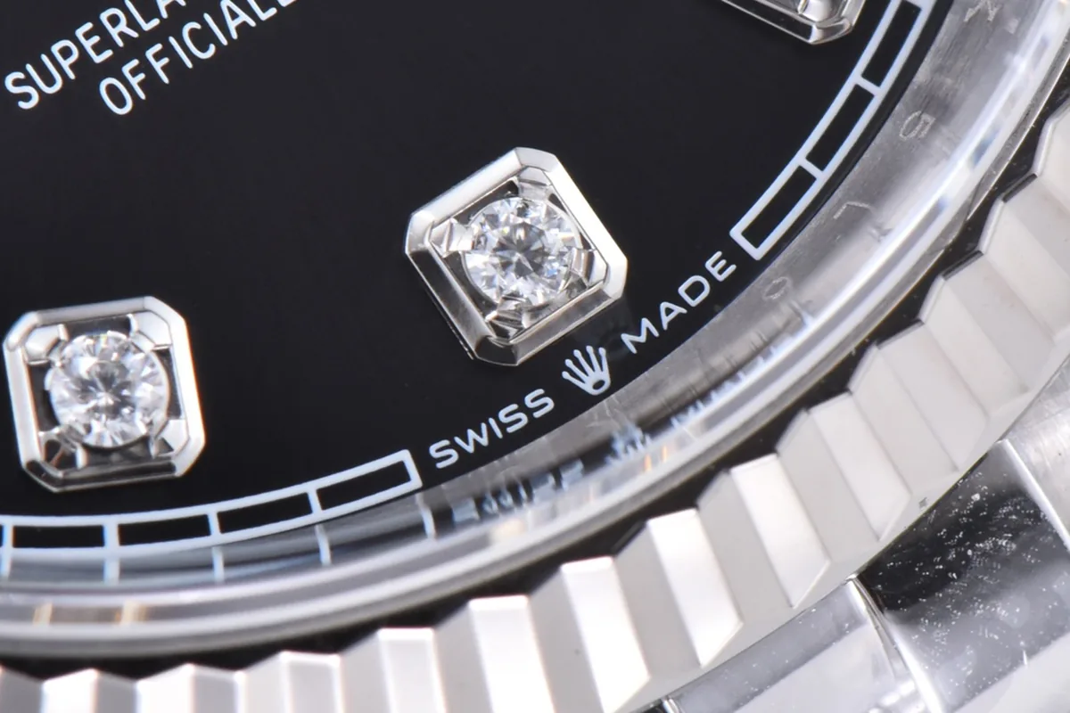 Datejust 36 126234 glänzend schwarzes Zifferblatt mit Diamantindizes in Stahl am Jubilé-Armband – Bild 6