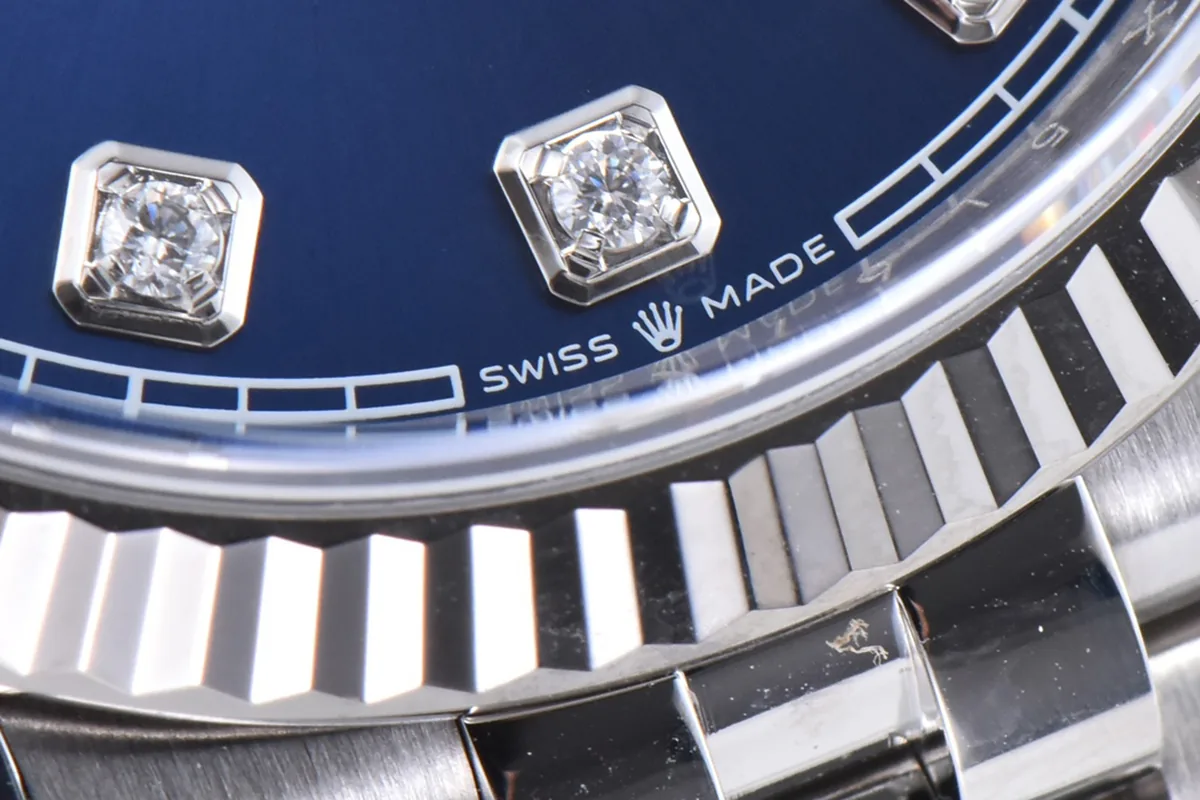 Datejust 36 126234 quadrante blu brillante con indici con diamanti in acciaio su bracciale Jubilee - immagine 6