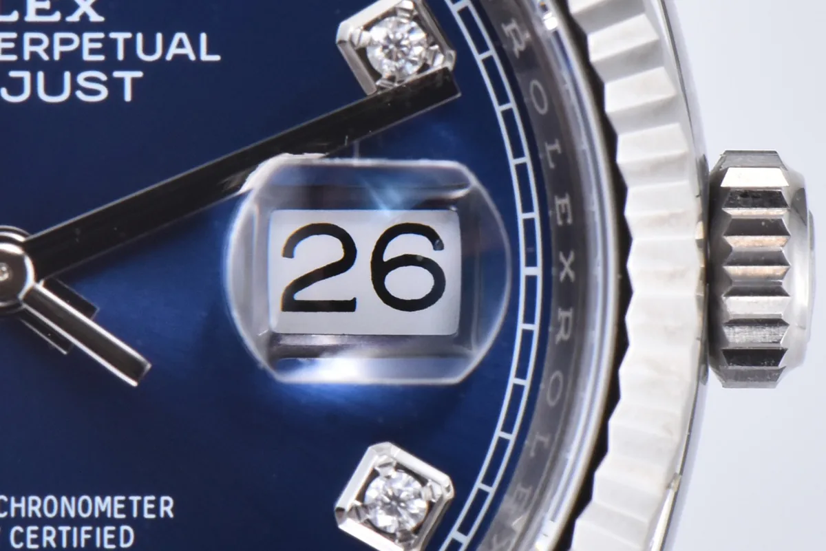 Datejust 36 126234 quadrante blu brillante con indici con diamanti in acciaio su bracciale Jubilee - immagine 4