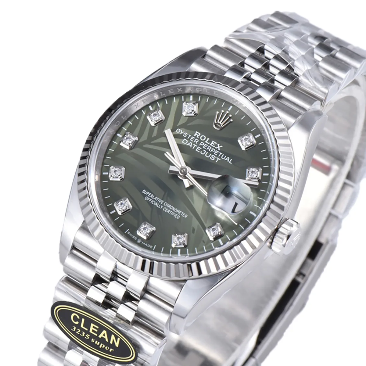 Datejust 36 126334 cadran vert olive index diamants sur bracelet Jubilee – Image 2