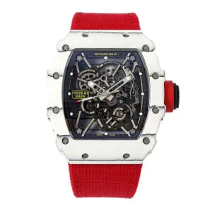 RM 035-01 Rafael Nadal NTPT blanco con correa de nailon roja (Sonic)
