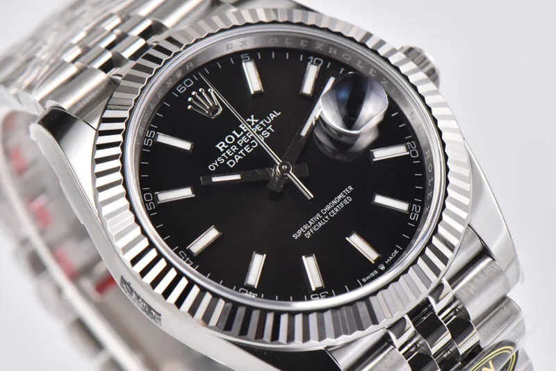 Datejust 41 esfera negra con índices de bastón en acero Clean Factory - Imagen 6