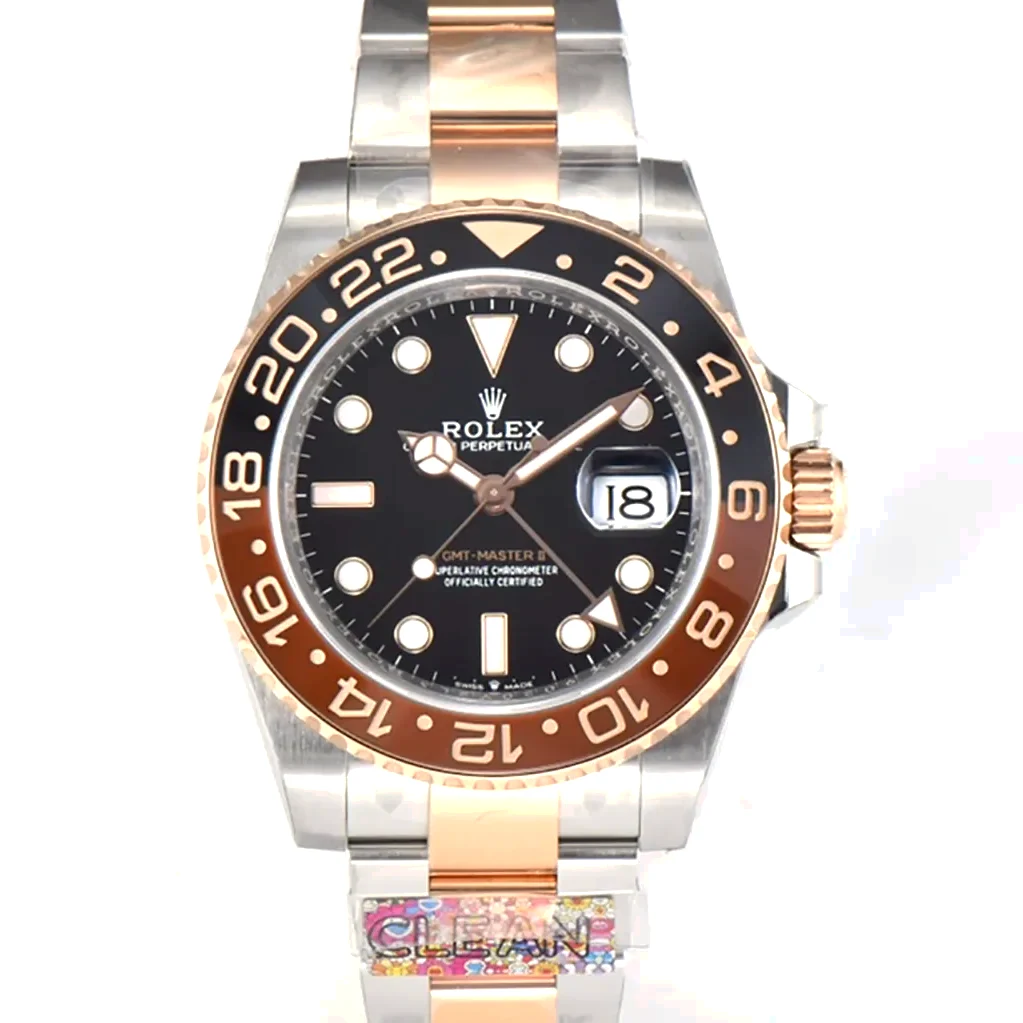 GMT Master II 126715 CHNR Clean Factory “Rootbeer” in Rose Gold and Steel