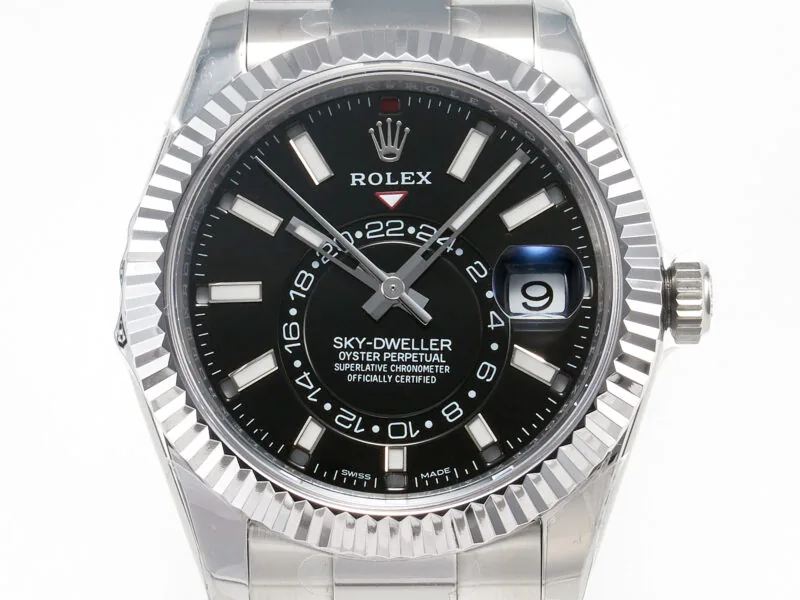 Sky-Dweller 326934 904L SS ZF 1:1 Best Edition esfera negra con brazalete SS A2824 - Imagen 3
