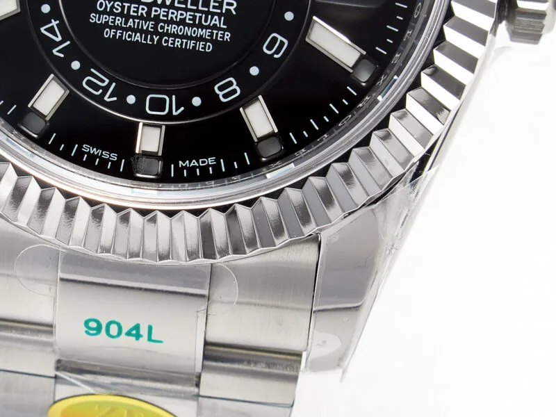Sky-Dweller 326934 904L SS ZF 1:1 Best Edition esfera negra con brazalete SS A2824 - Imagen 11