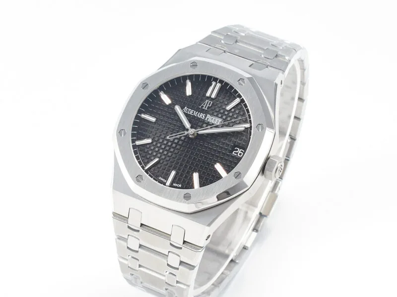 Royal Oak 41mm 15500 SS ZF 1:1 Best Edition cadran noir texturé sur bracelet SS SA4302 Super Clone V3 – Image 3