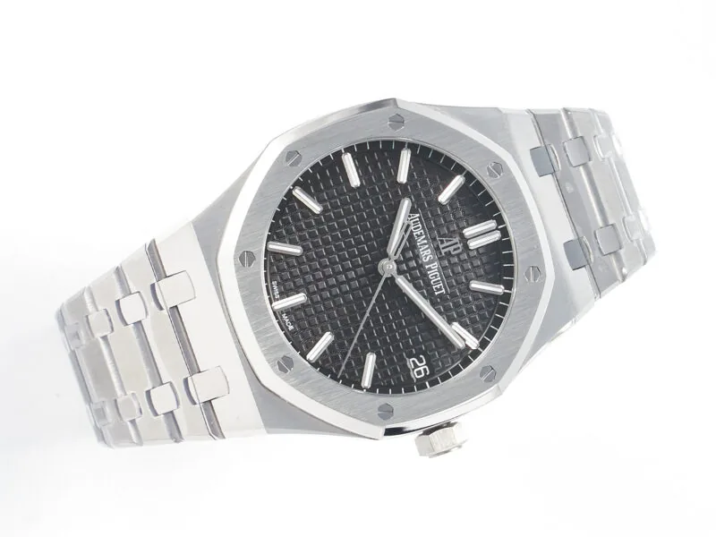 Royal Oak 41mm 15500 SS ZF 1:1 Best Edition cadran noir texturé sur bracelet SS SA4302 Super Clone V3 – Image 4