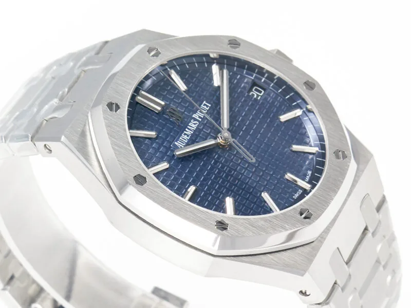 Royal Oak 41mm 15500 SS ZF 1:1 Best Edition cadran bleu texturé sur bracelet SS SA4302 Super Clone V3 – Image 3