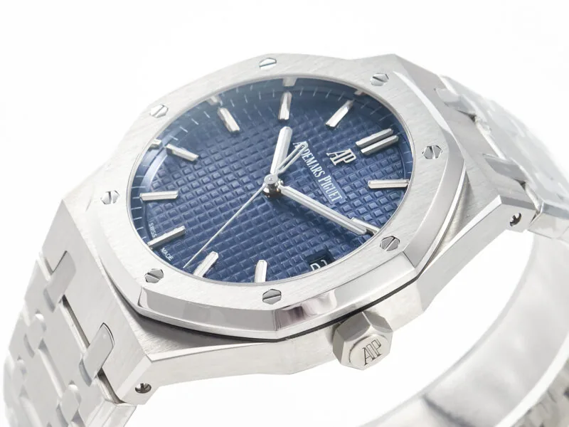 Royal Oak 41mm 15500 SS ZF 1:1 Best Edition cadran bleu texturé sur bracelet SS SA4302 Super Clone V3 – Image 6