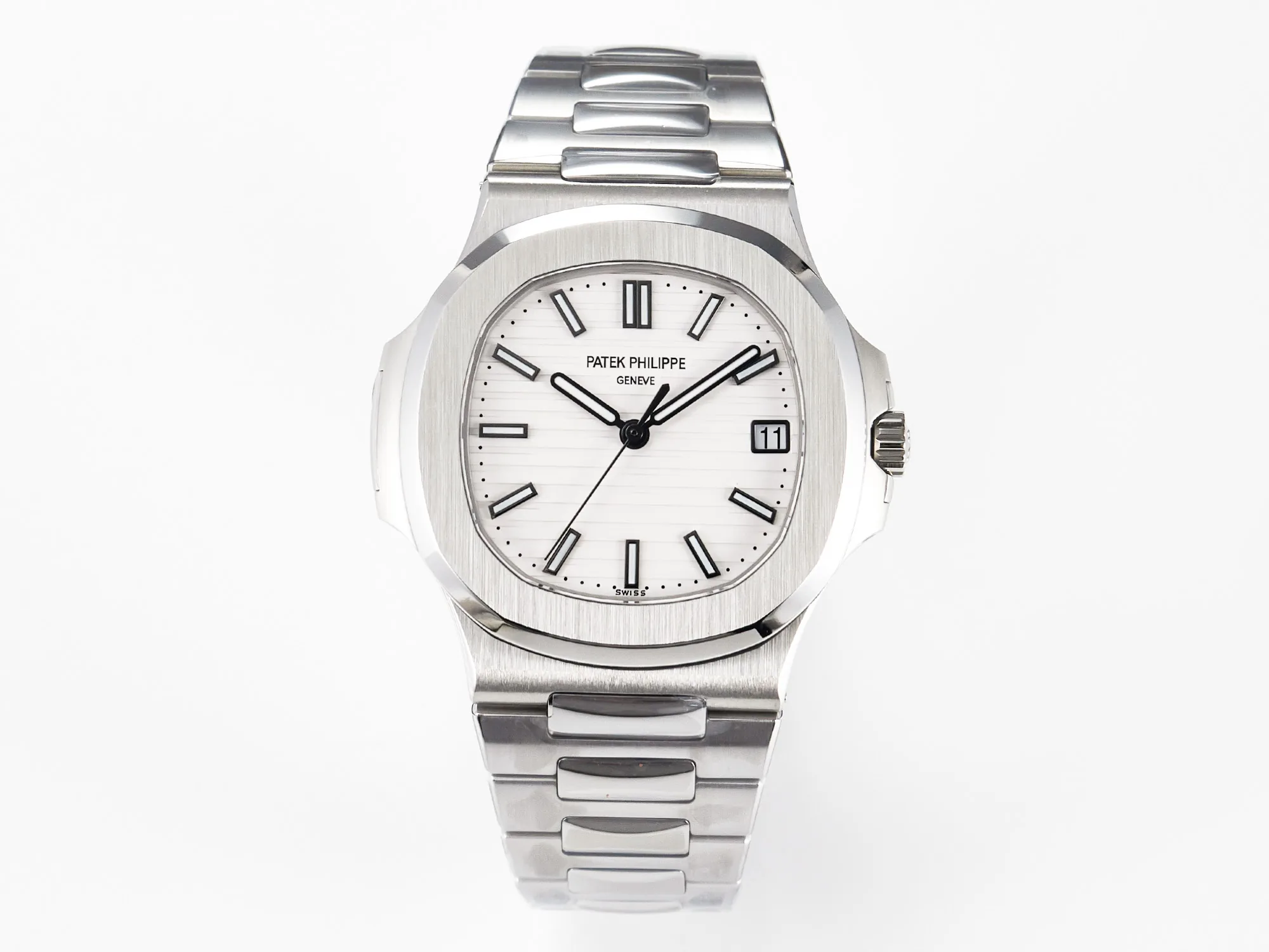 Nautilus 5711 3KF 1:1 Best Edition cadran blanc sur bracelet SS A324 Super Clone V2 – Image 2