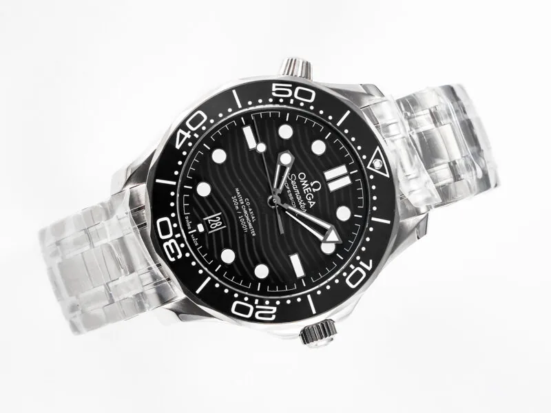 Seamaster Diver 300M VSF 1:1 Best Edition schwarze Keramik schwarzes Zifferblatt am SS-Armband A8800 V2 – Bild 4