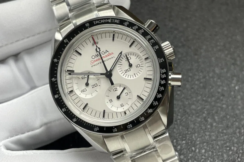 Speedmaster Moonwatch Professional weißes Zifferblatt in Stahl ZF – Bild 4