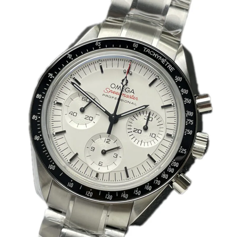 Speedmaster Moonwatch Professional weißes Zifferblatt in Stahl ZF – Bild 3