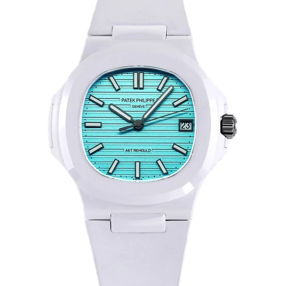 AET Nautilus 5711 Roselend Blue Dial White Ceramic
