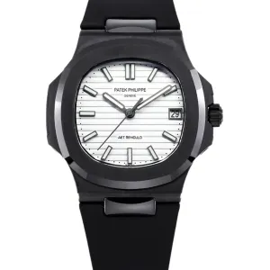 AET Nautilus 5711 White Dial Black Ceramic