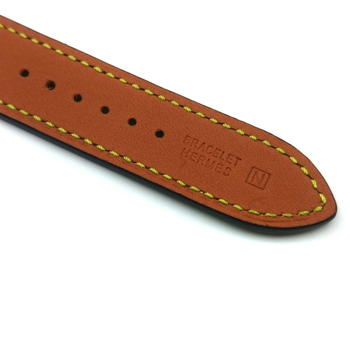 Arceau Petite Steel with Diamond Bezel on Orange Epsom Leather Strap