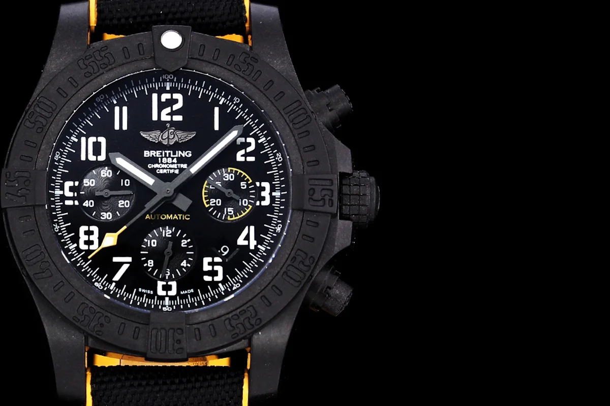Avenger Hurricane Black Dial on Black/Yellow Nylon Strap