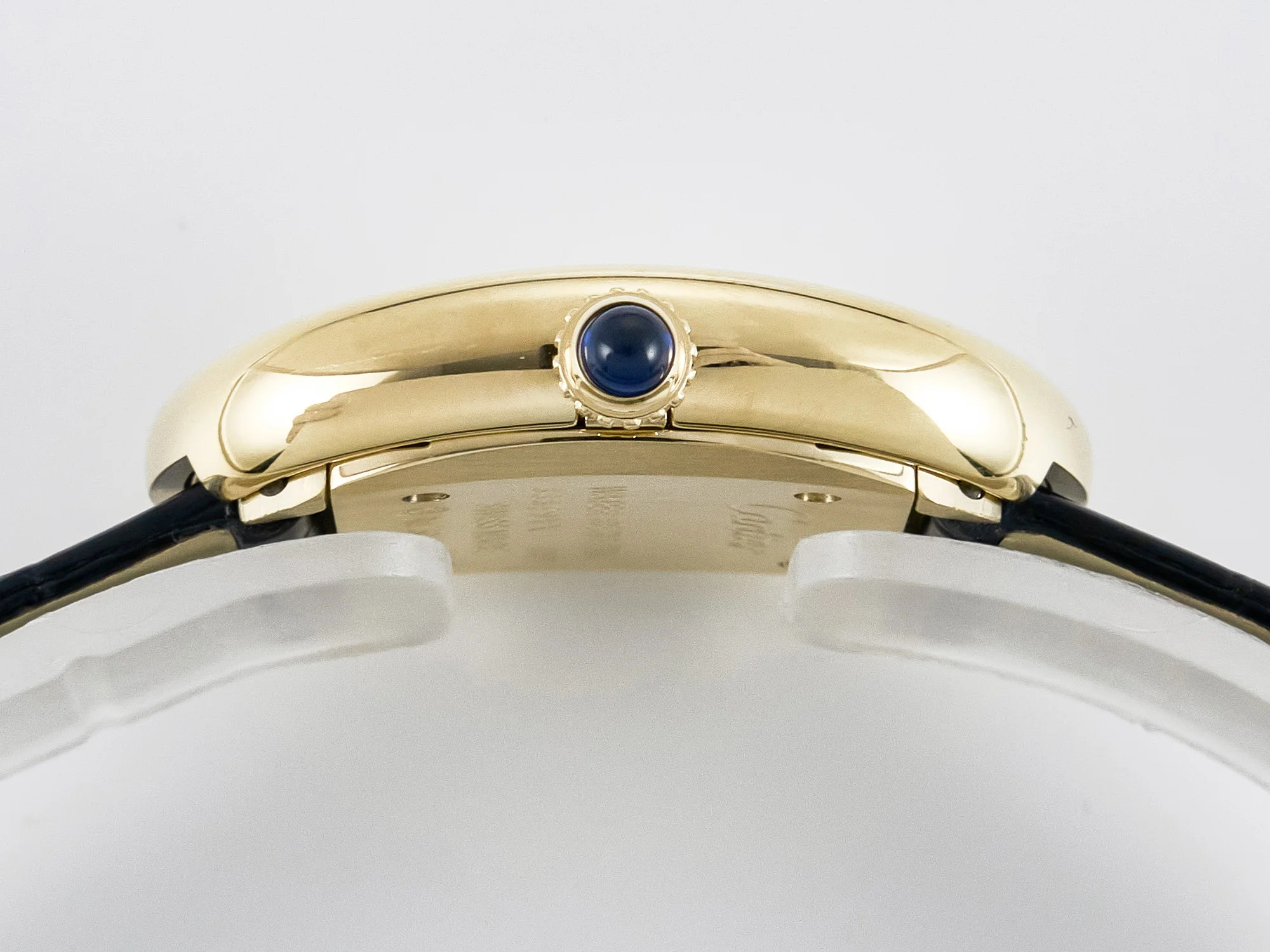 Baignoire De Cartier YG DRF 1:1 Best Edition Silver Dial on Black Leather Strap Swiss Quartz