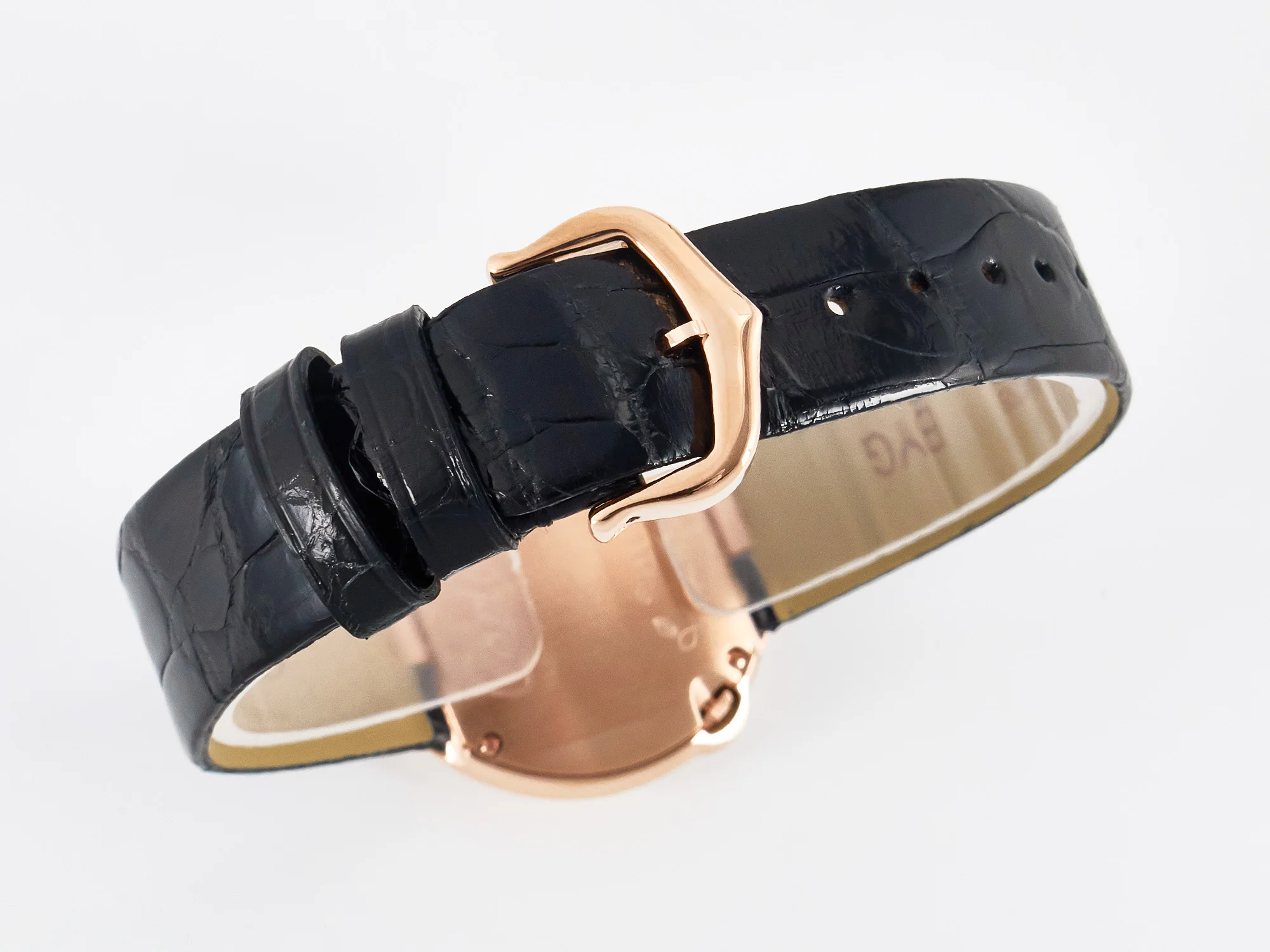 Ballon Blanc De Cartier 30mm RG DRF 1:1 Best Edition Silvered Texture Dial on Black Leather Strap Ronda Quartz
