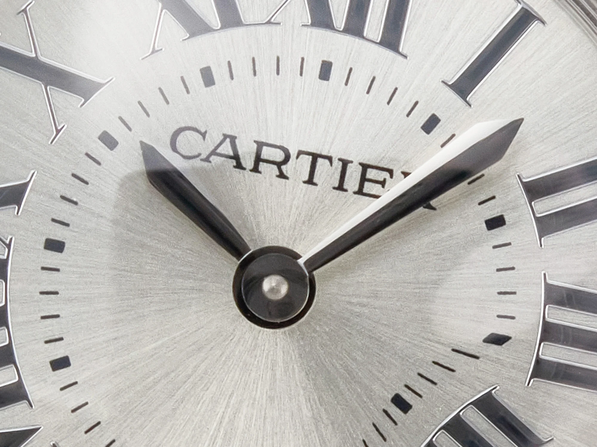 Ballon Blanc De Cartier 30mm SS DRF 1:1 Best Edition Silvered Texture Dial Diamonds Bezel on Blue Calfskin Strap Ronda Quartz