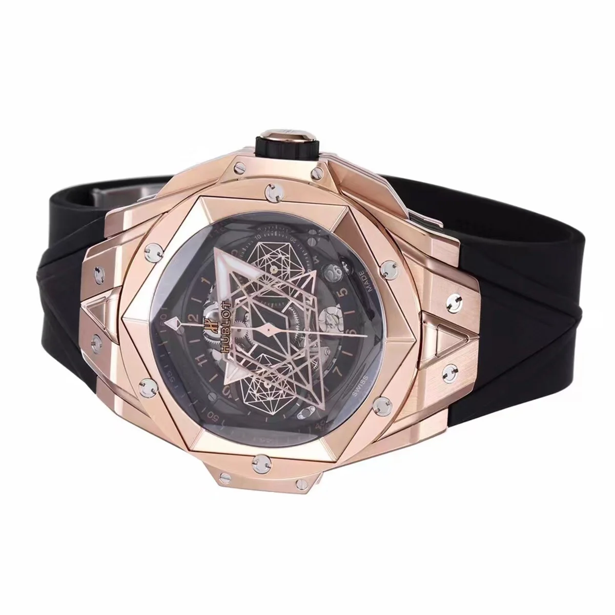 Big Bang Sang Bleu II Black Dial in Rose Gold