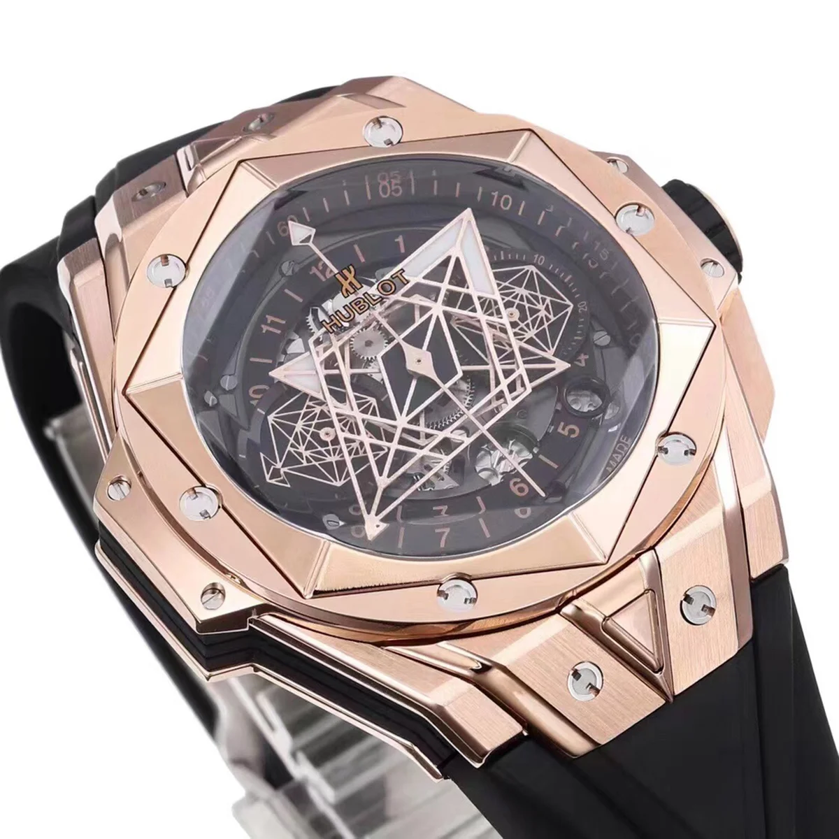 Big Bang Sang Bleu II Black Dial in Rose Gold