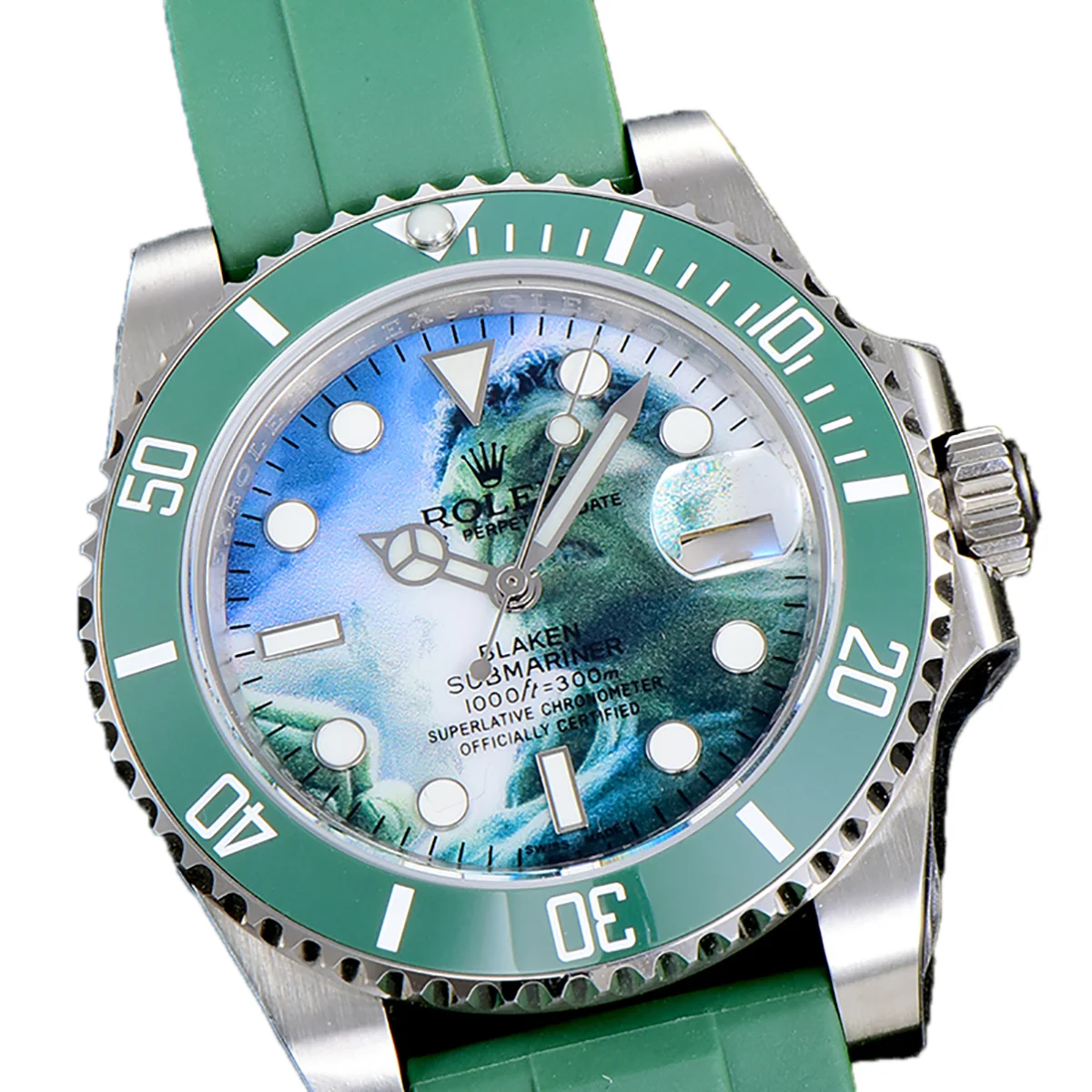 Blaken Submariner 116610 Hulk Dial on Rubber Strap