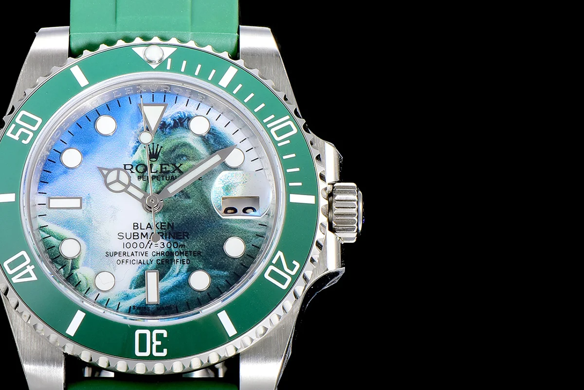Blaken Submariner 116610 Hulk Dial on Rubber Strap