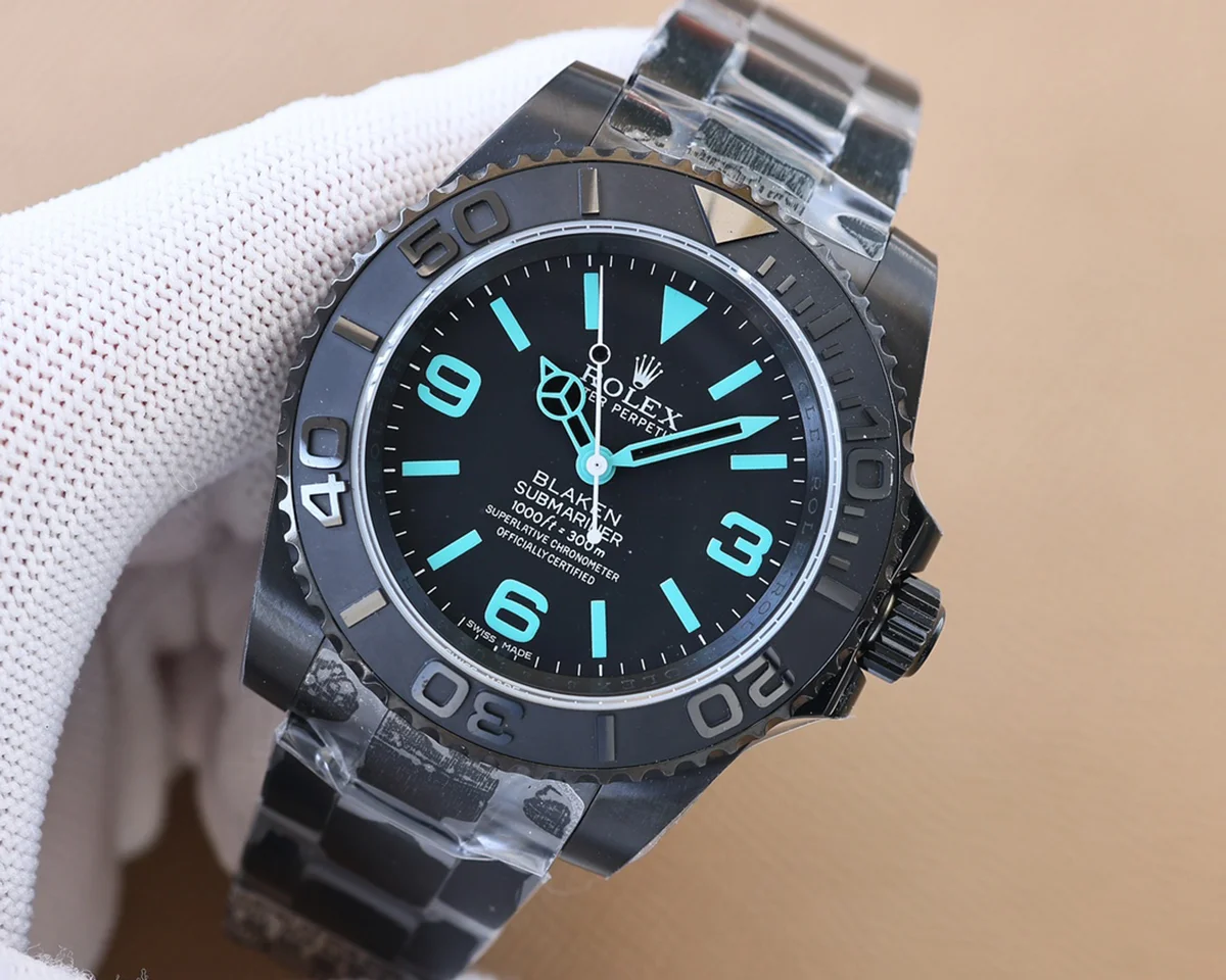 Blaken Submariner Explorer I Dial with Blue Numerals Marker