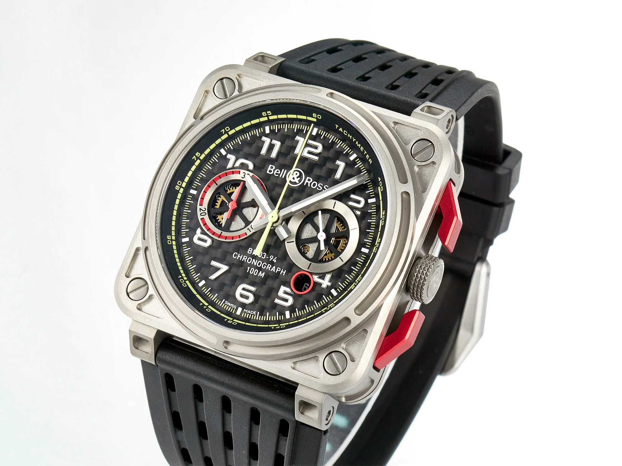BR03-94 Chrono BRSF 1:1 Best Edition Carbon Dial on Black Rubber Strap A7750