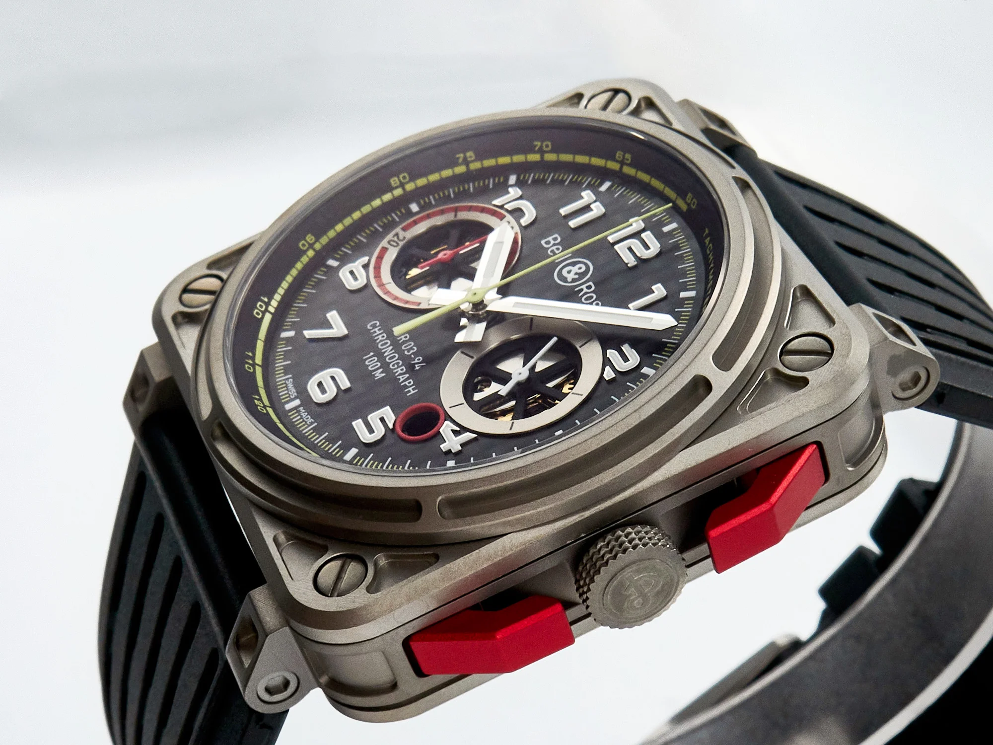 BR03-94 Chrono BRSF 1:1 Best Edition Carbon Dial on Black Rubber Strap A7750