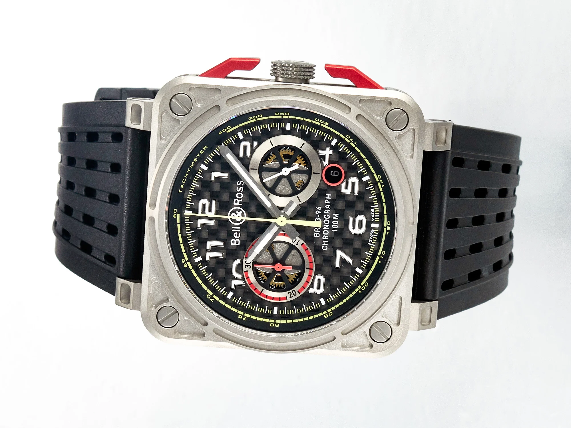 BR03-94 Chrono BRSF 1:1 Best Edition Carbon Dial on Black Rubber Strap A7750
