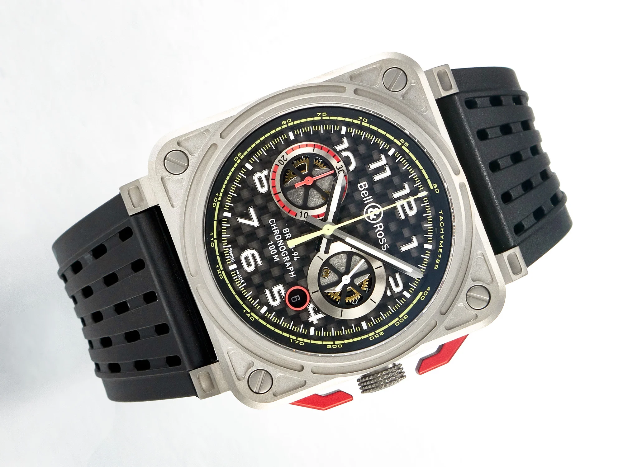 BR03-94 Chrono BRSF 1:1 Best Edition Carbon Dial on Black Rubber Strap A7750