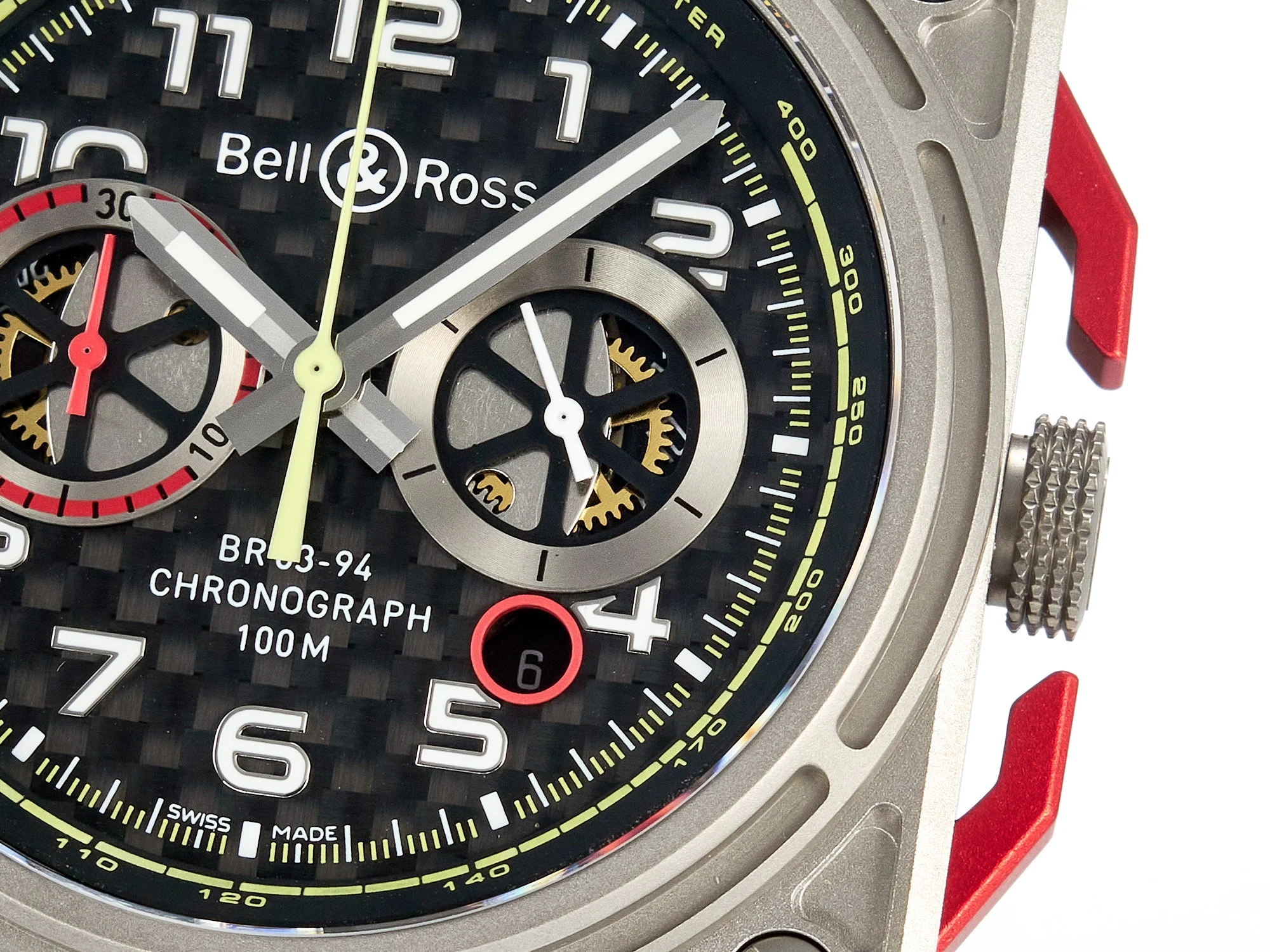 BR03-94 Chrono BRSF 1:1 Best Edition Carbon Dial on Black Rubber Strap A7750