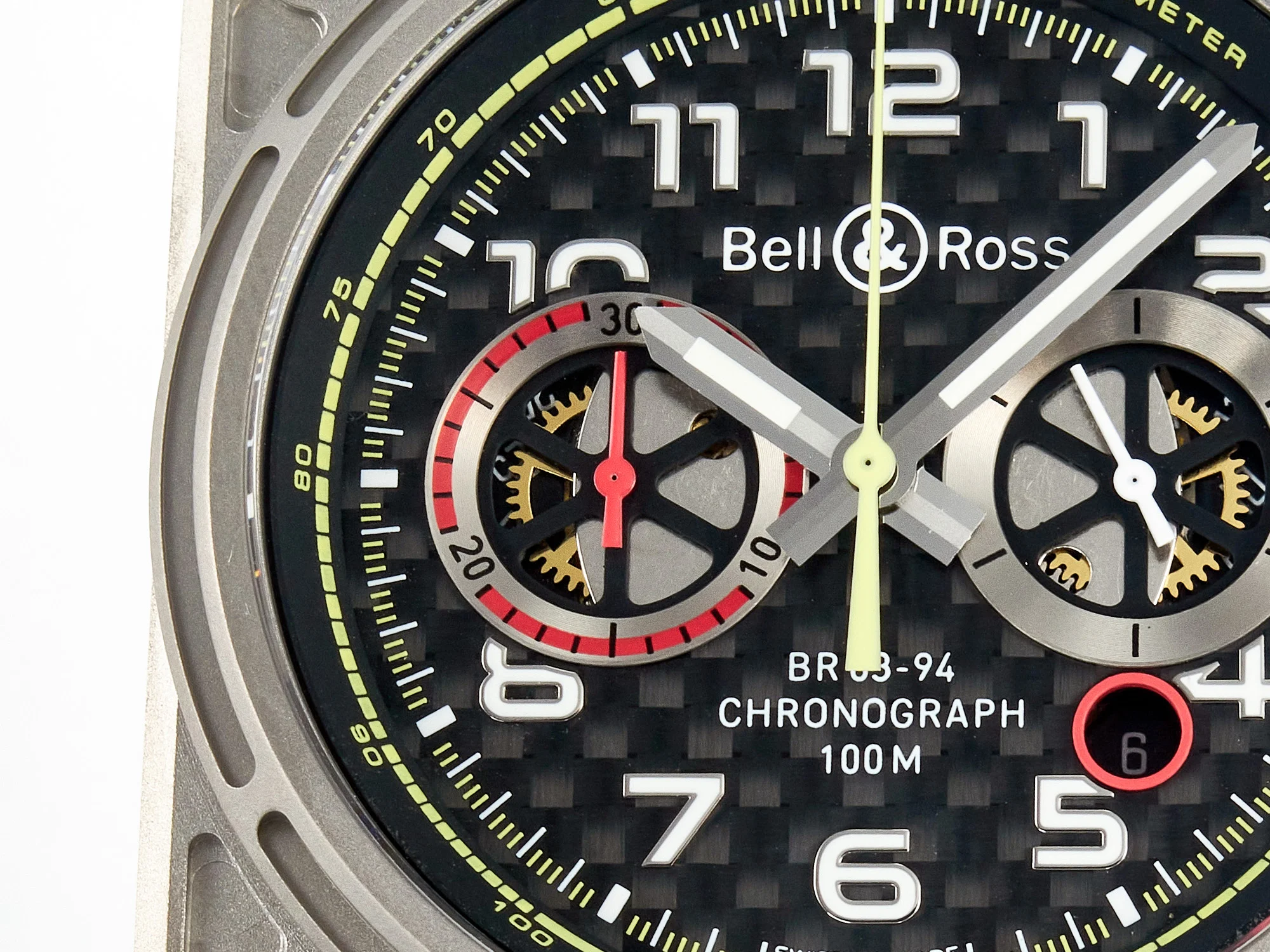 BR03-94 Chrono BRSF 1:1 Best Edition Carbon Dial on Black Rubber Strap A7750