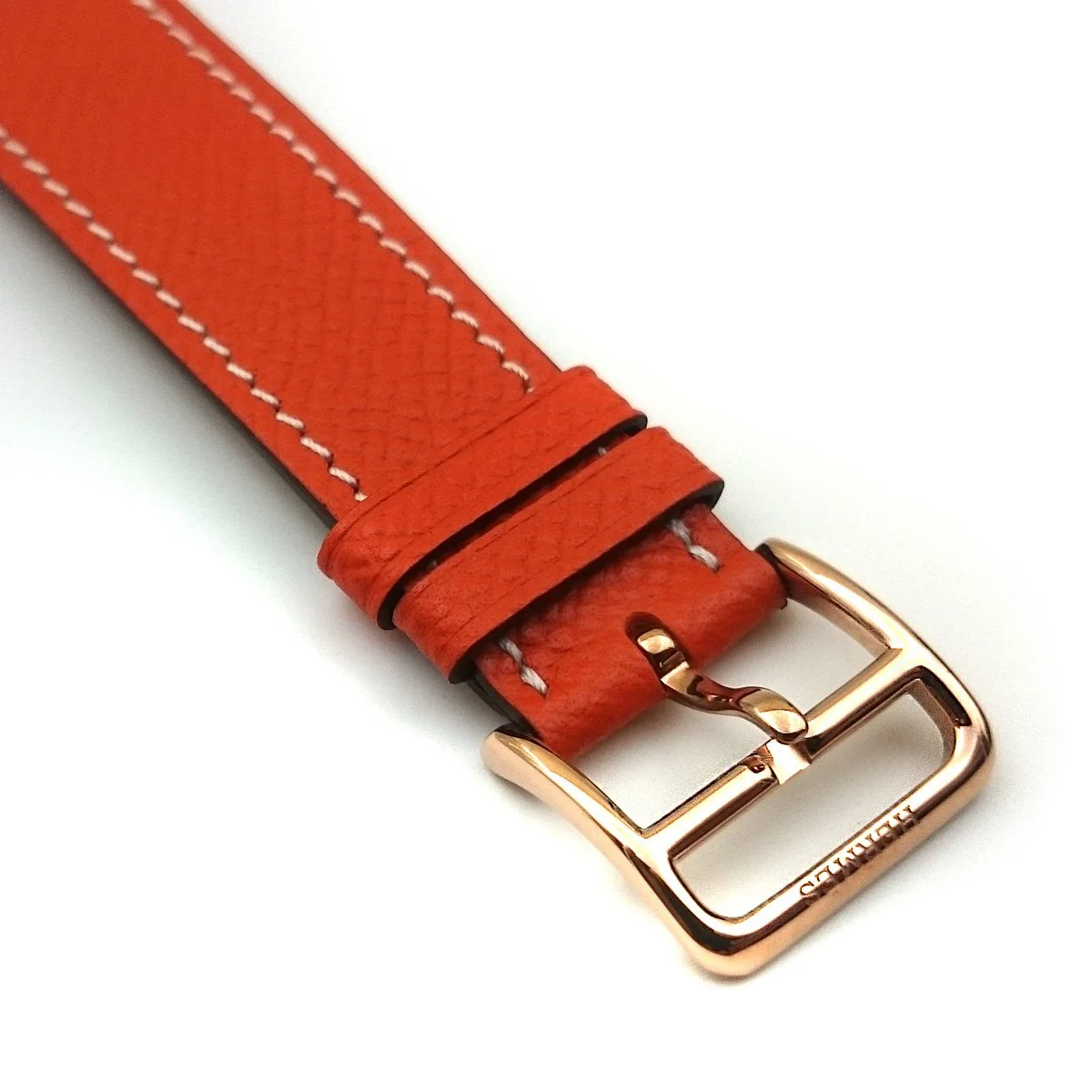 Cape Cod GM Quartz Rose Gold with Diamond Bezel on Orange Epsom Leather Strap