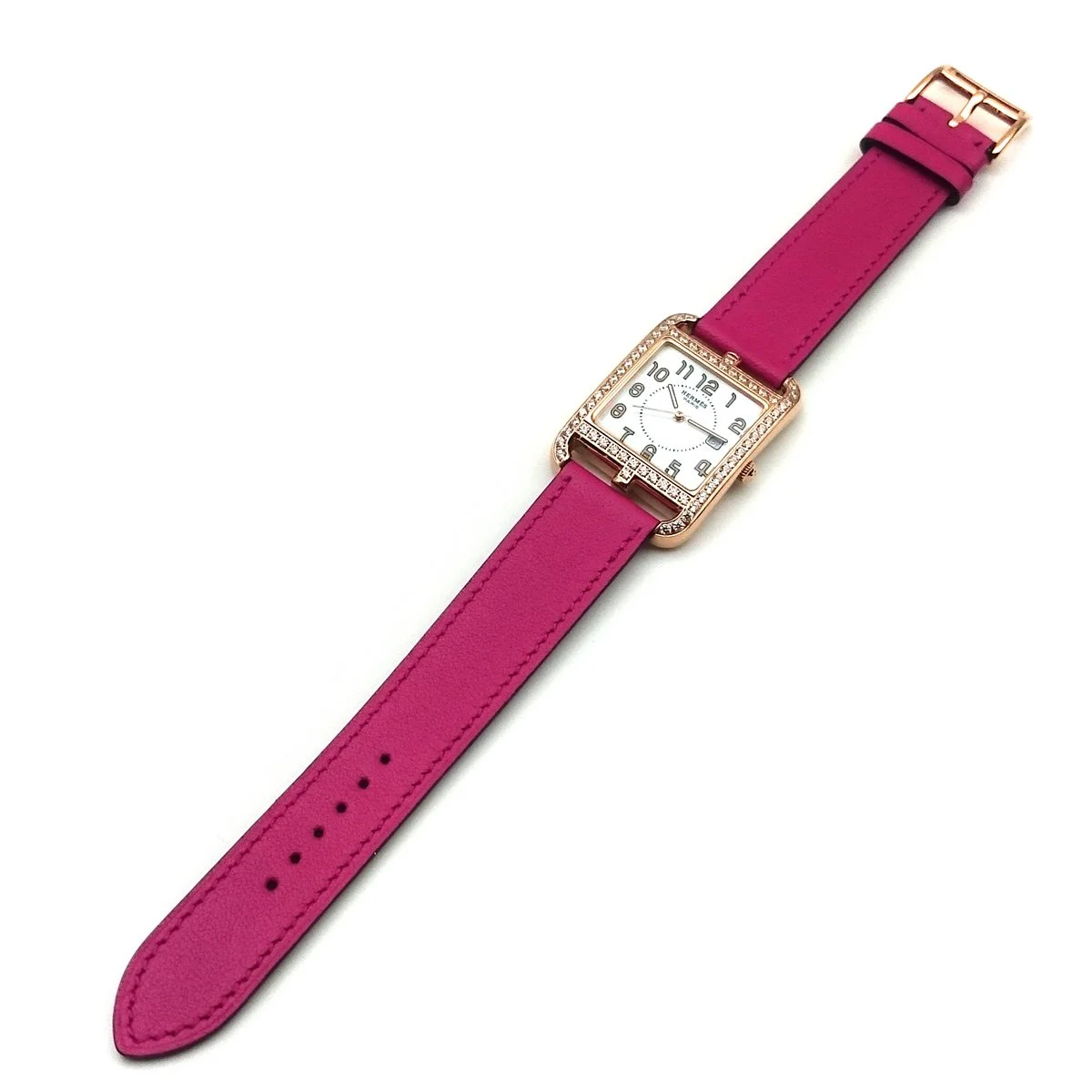 Cape Cod GM Quartz Rose Gold with Diamond Bezel on Pink Fjord Leather Strap