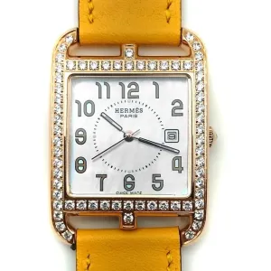 Cape Cod GM Quartz Rose Gold with Diamond Bezel on Yellow Fjord Leather Strap