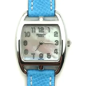 Cape Cod Tonneau Steel on Light Blue Epsom Leather Strap