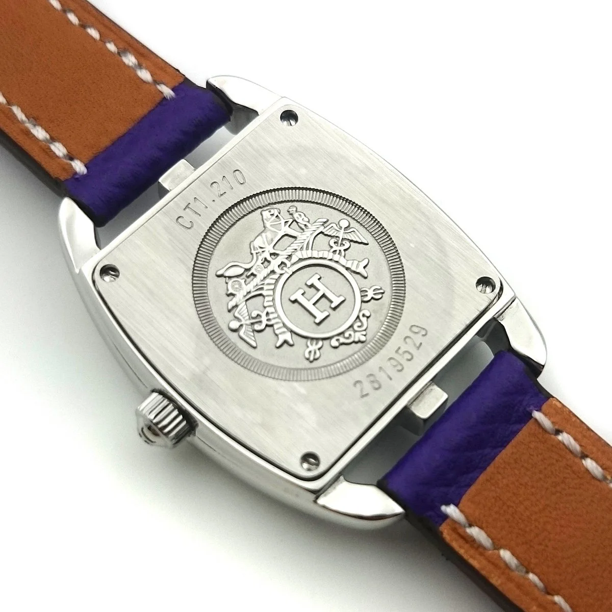 Cape Cod Tonneau Steel on Purple Epsom Leather Strap