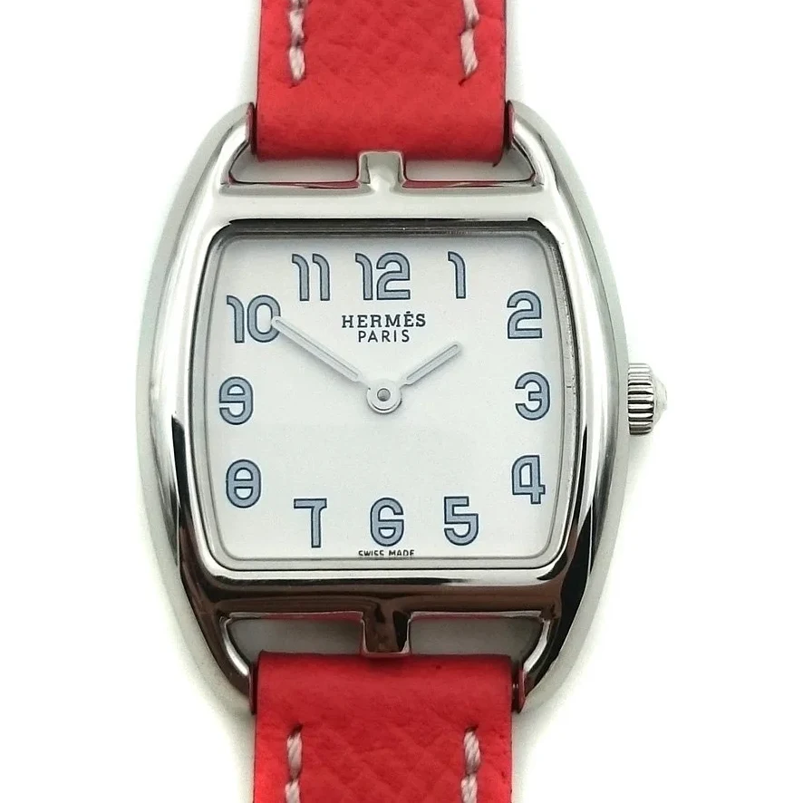 Cape Cod Tonneau Steel on Vermilion Epsom Leather Strap