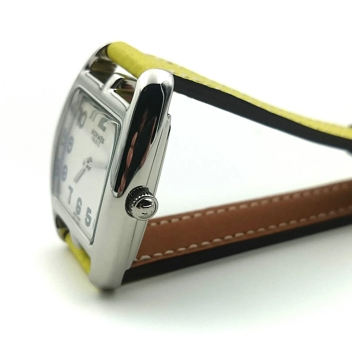 Cape Cod Tonneau Steel on Yellow Epsom Leather Strap